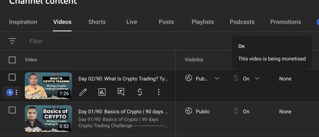 checking your video's monetization status on desktop